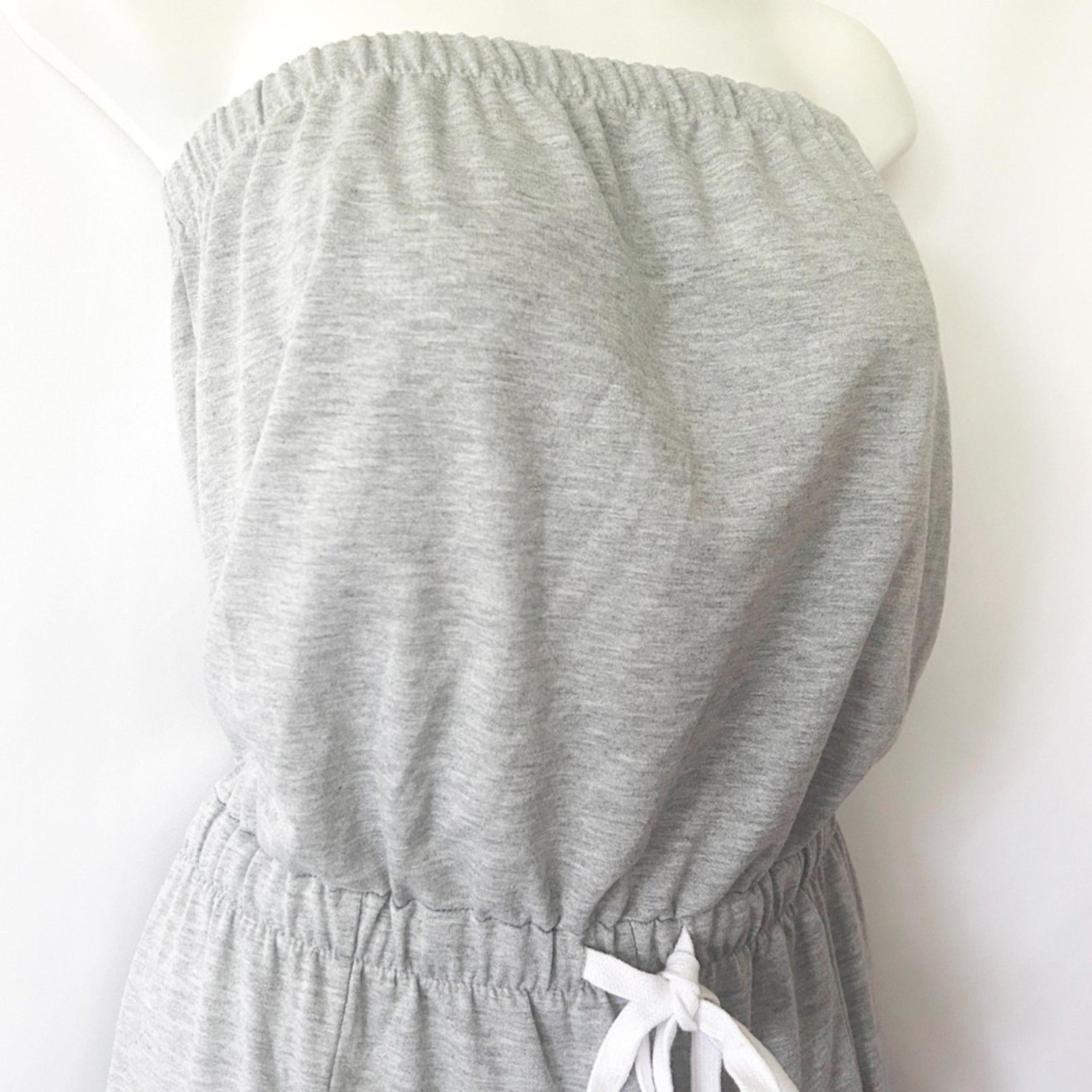 NWT GILLI Heather Grey Strapless Jogger Jumpsuit (L) Oversized Pocket Detail