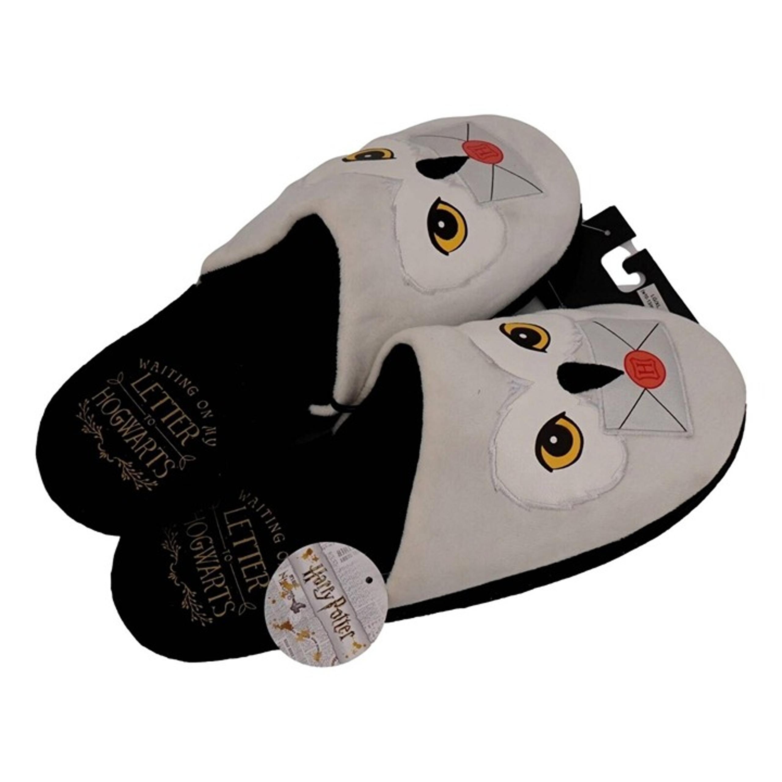 Harry Potter Novelty Slippers Hedwig Owl Hogwarts (Women 10-13 and Men's 9-12)