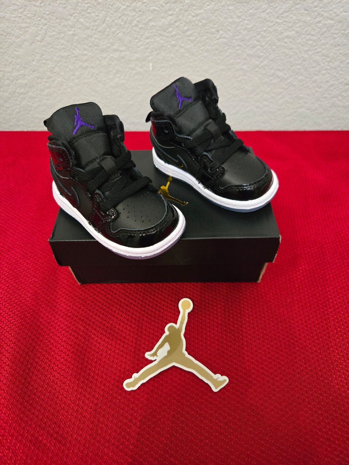 Jordan 1 Mid SE Black/Dark Concord/White Crib Shoe