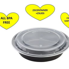 48oz black microwave containers 9” black microwave bpa free salad containers