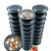 48oz black microwave containers 9” black microwave bpa free salad containers