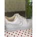 Nike Air Force 1 '07 Women's Silver Studded Swoosh Sneakers Size 7.5