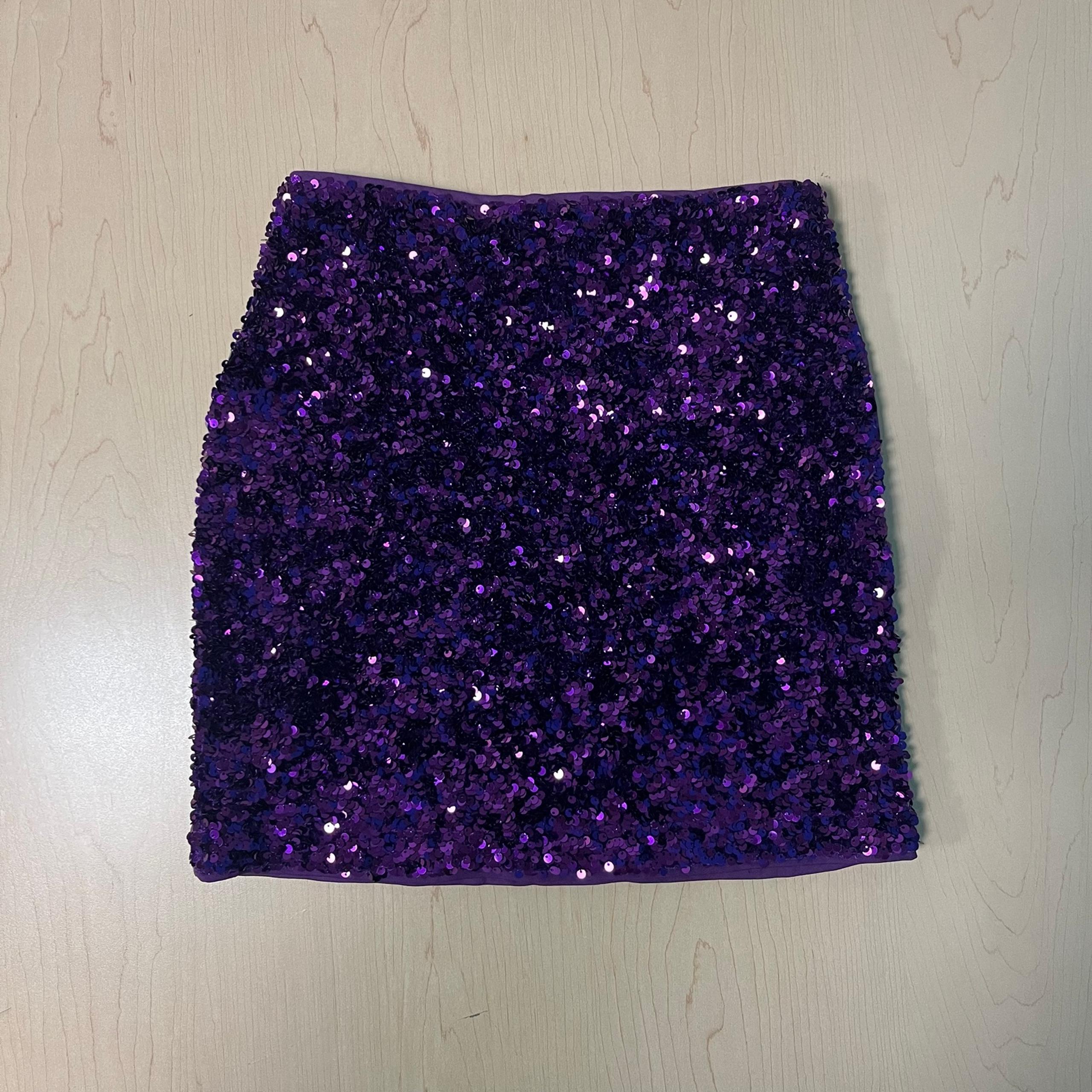 Purple H&M Sequins Mini Skirt