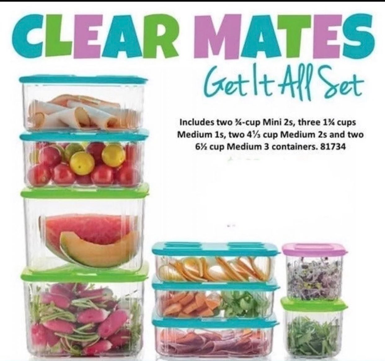 Tupperware Clearmates 9pc Starter Set New!