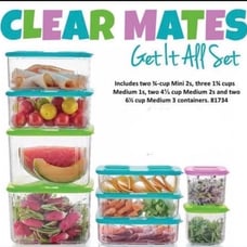 Tupperware Clearmates 9pc Starter Set New!