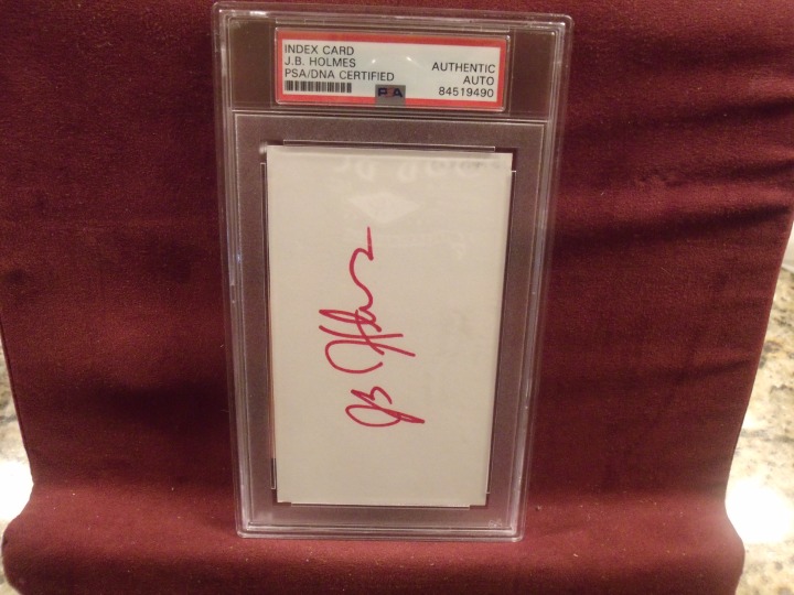 J.B.HOLMES PGA GOLF SIGNED HAND SIGNED CUT AUTO SLABBED PSA/DNA