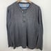 Faherty Cloud Long Sleeve Henley Shirt Gray Striped Cotton Mens Large Breathable