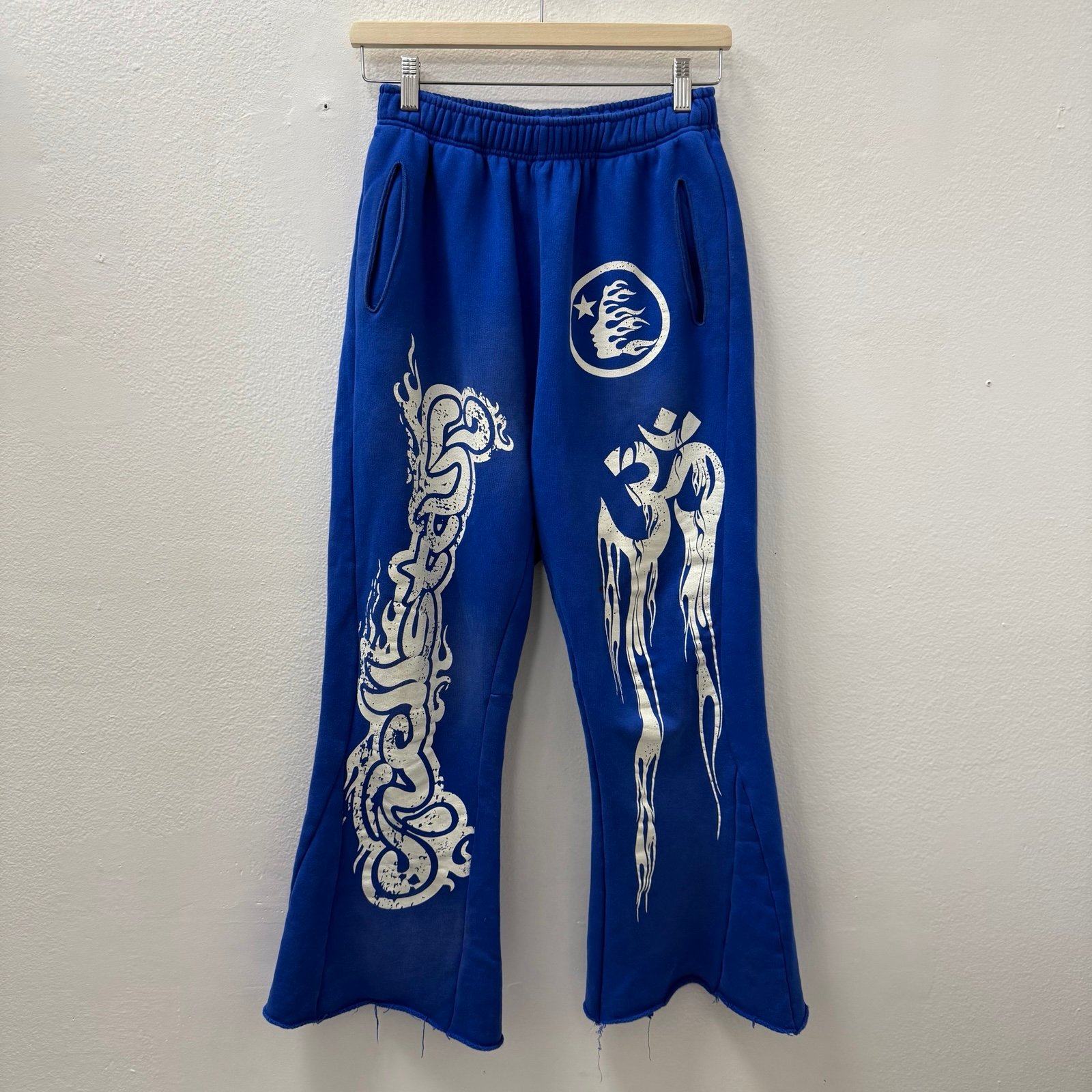 Hellstar Blue White Arabic Font Sweatpants Size M