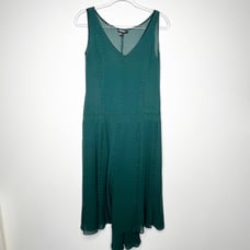DKNY Silk Teal Studded High Low Slip Dress Womens 4