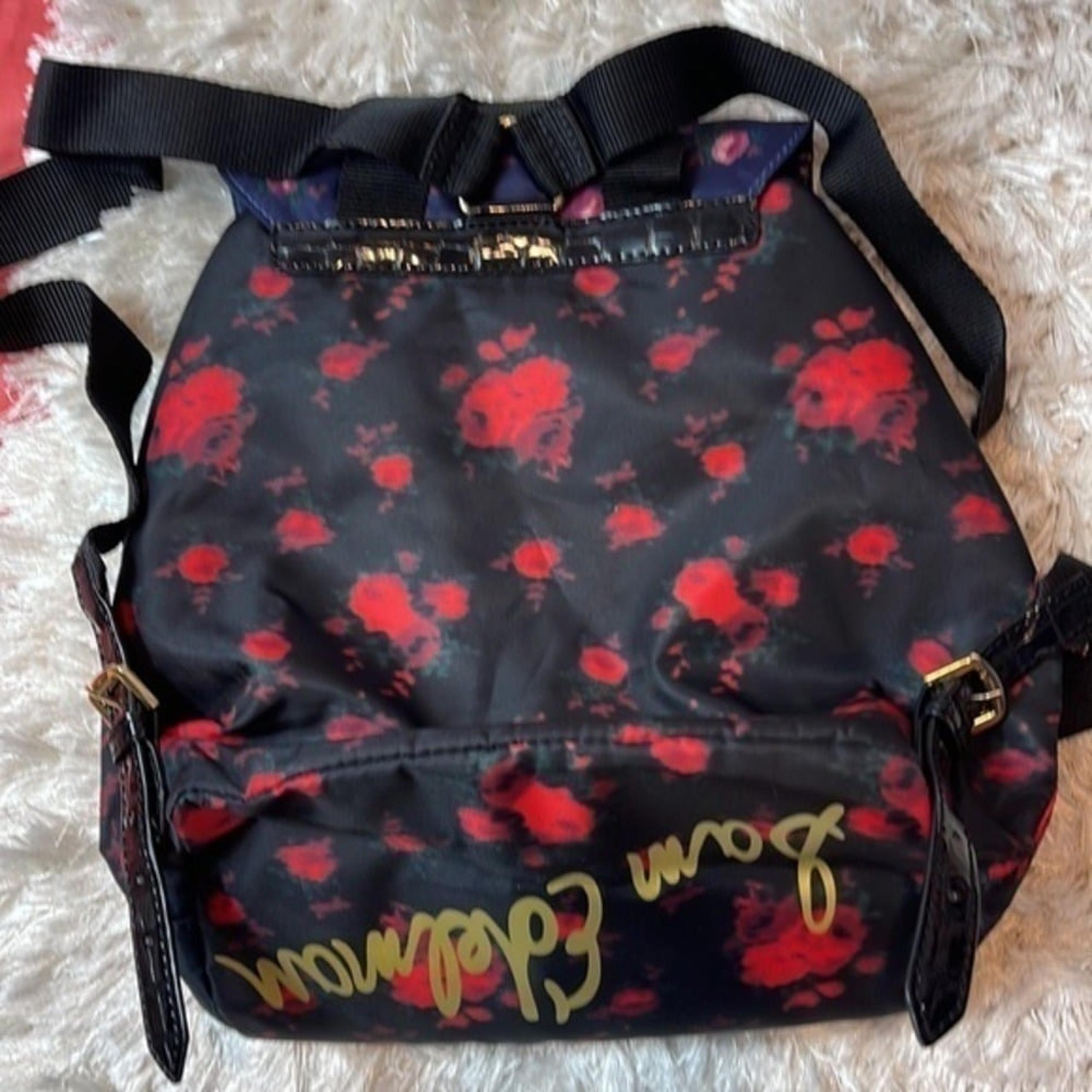 Sam Edelman floral printed backpack black and red