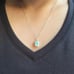 New Solid 925 Sterling Silver Star of David Square Blue Triplet Opal Necklace