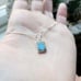 New Solid 925 Sterling Silver Star of David Square Blue Triplet Opal Necklace