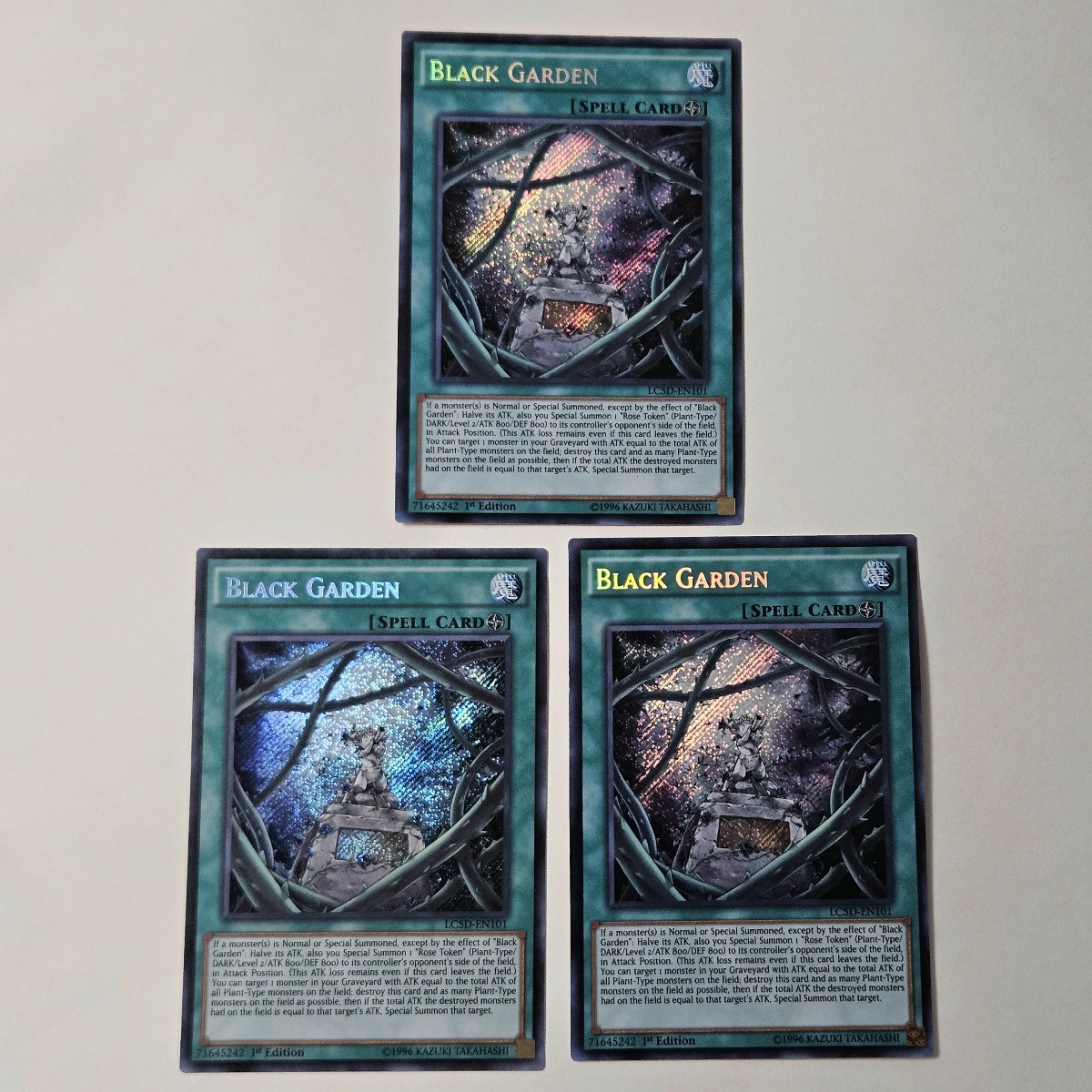 Yugioh Black Garden Legendary Collection 5D's LC05 EN101 Secret Rare x3 playset