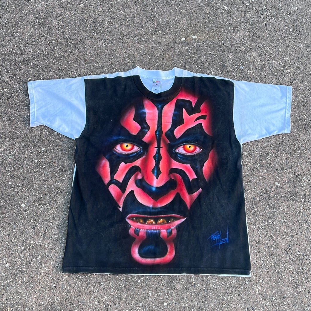Vintage Darth Maul Star Wars Air Brush T- Shirt Rare