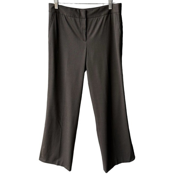 Lafayette 148 Pants Brown Trousers Wide Leg Bootcut Wool Preppy Academia Size 8