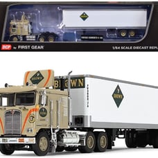 Kenworth K100 COE with 40' Vintage Dry Goods Trailer Brown Transport Corp
