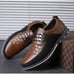 GATSBY Oxford Derby Leather Lace Up Dress Shoes Brown Men's Size 14 Pointy Toe