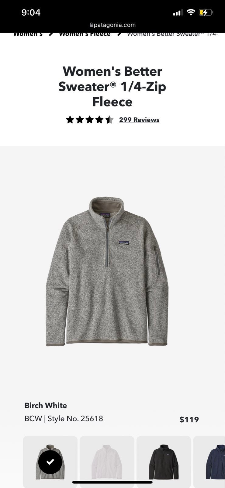 Patagonia Better Sweater 1/4-Zip Jacket in Birch White