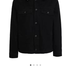 TOPMAN / Topman Shirring Black Denim Jacket