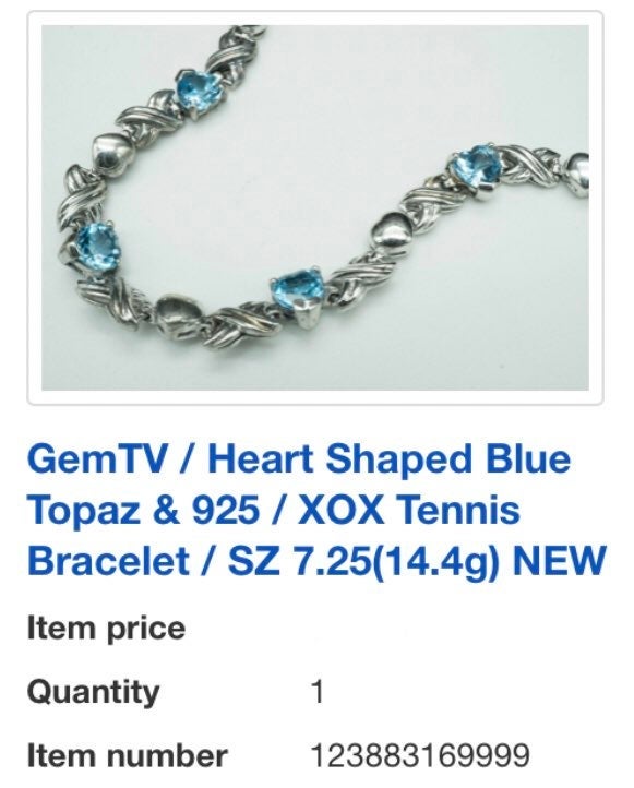 GemTV / Heart Shaped Blue Topaz & 925 /