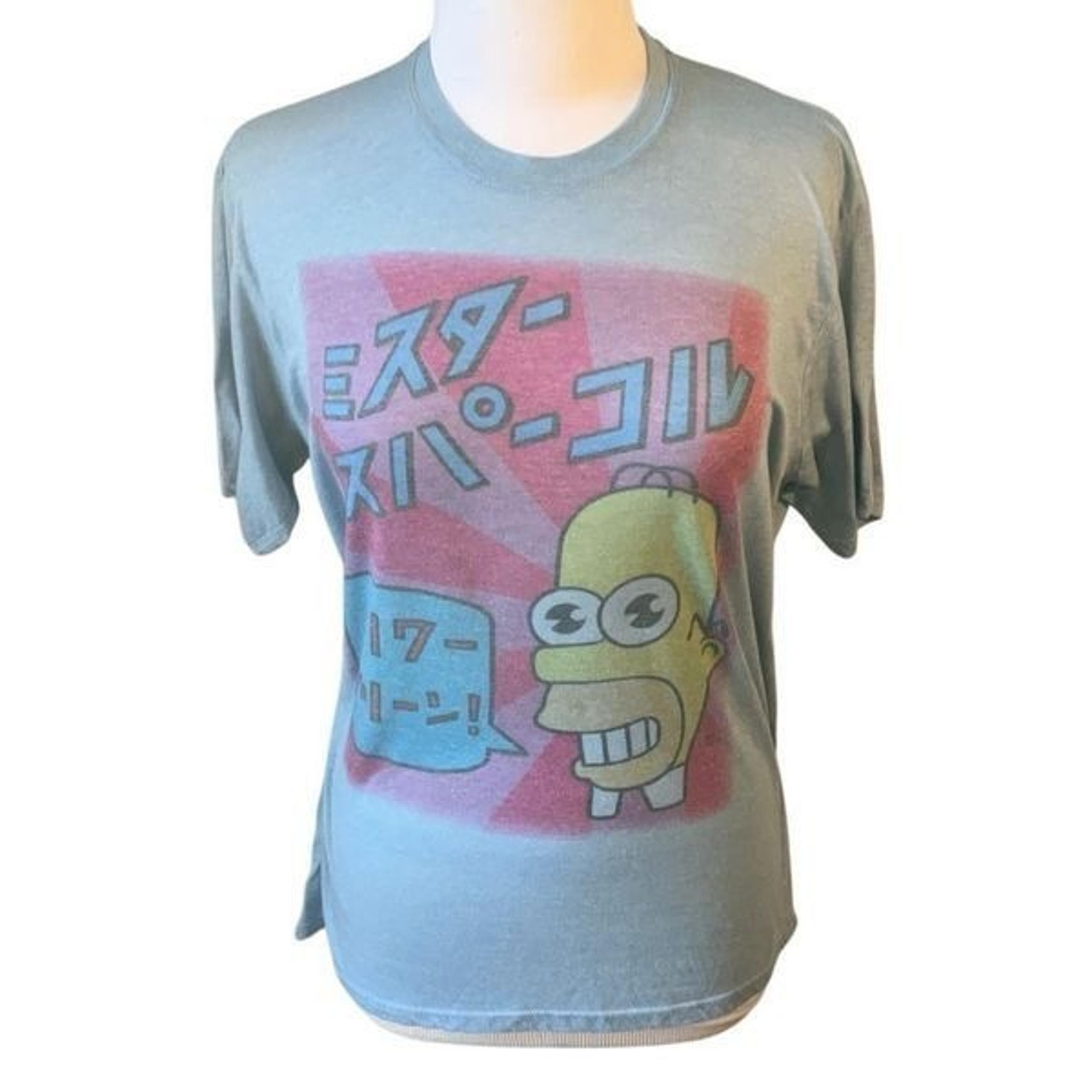 Simpsons Mr Sparkle Japanese Vintage 90’s Changes TShirt, L. Light Blue. Rare!