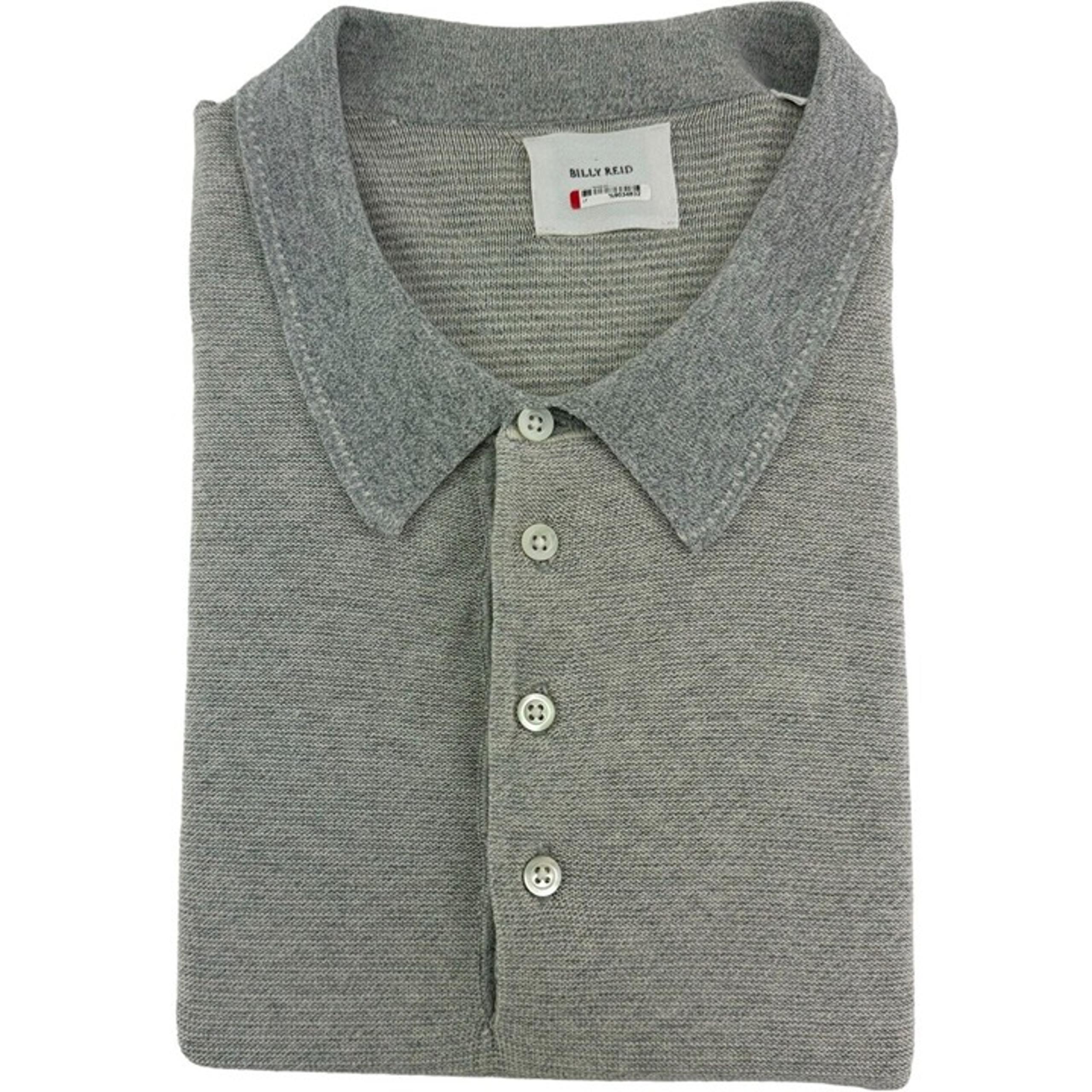 Billy Reid Heather Lt Gray Pima Cotton Short Sleeve Polo Shirt Mens Size 2XL