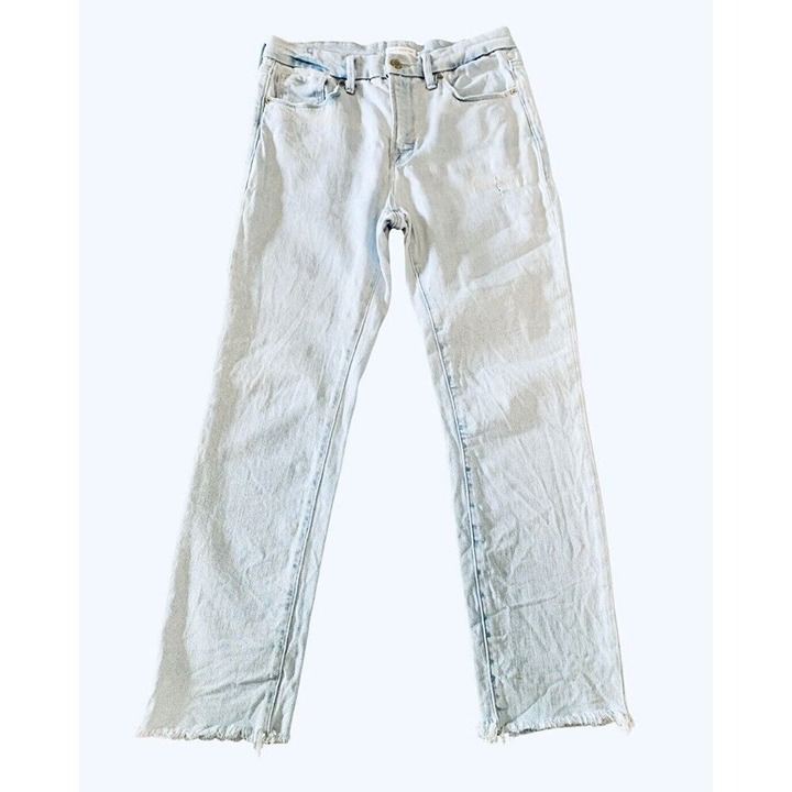 Good American Good Legs Cigarette Raw Hem Indigo Blue Denim Jeans Women’s 8/29