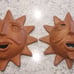 Terracotta Pair of Vintage Suns 13 Free Shipping EUC