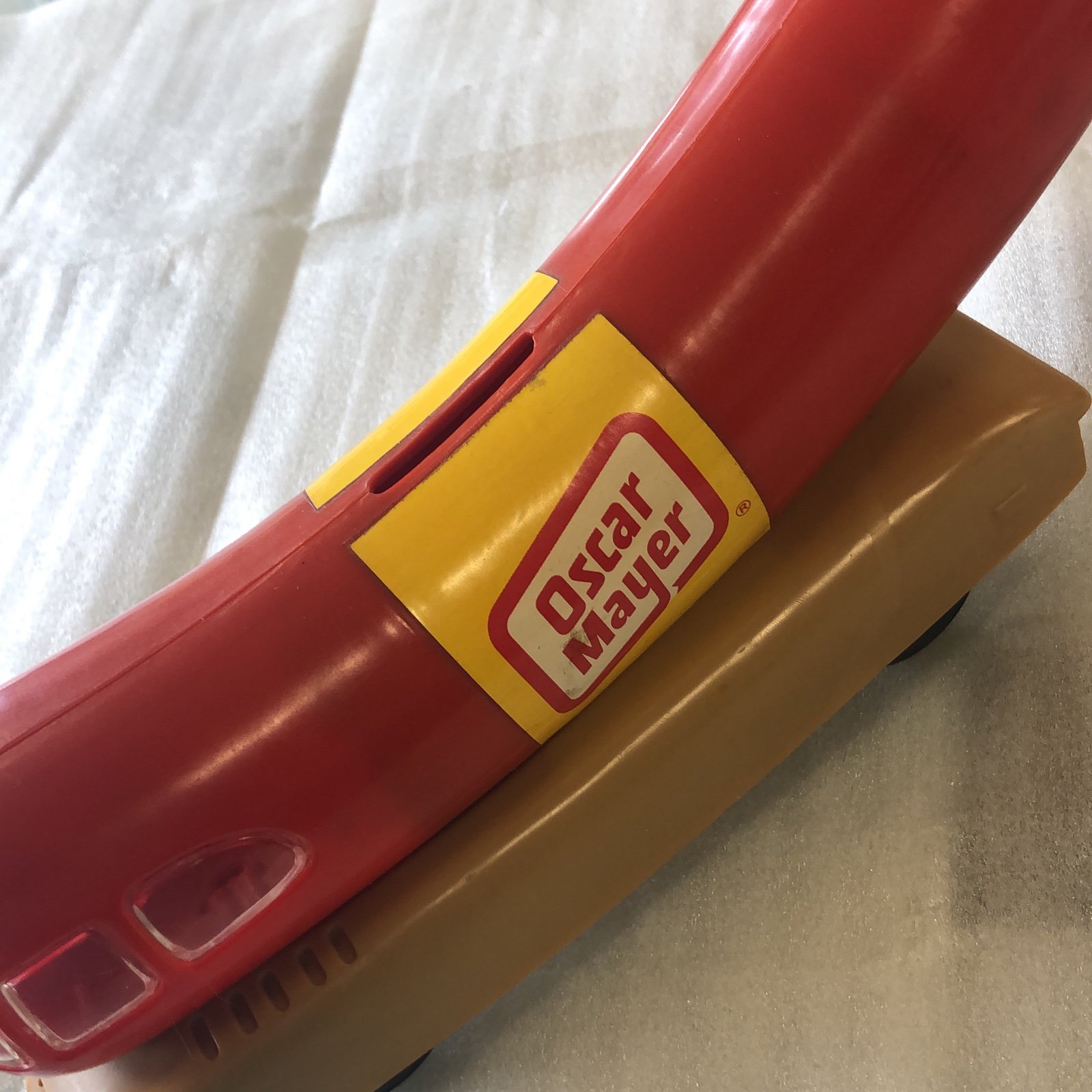 Vintage bank Oscar Mayer Hot dog Weiner plastic toy truck bank