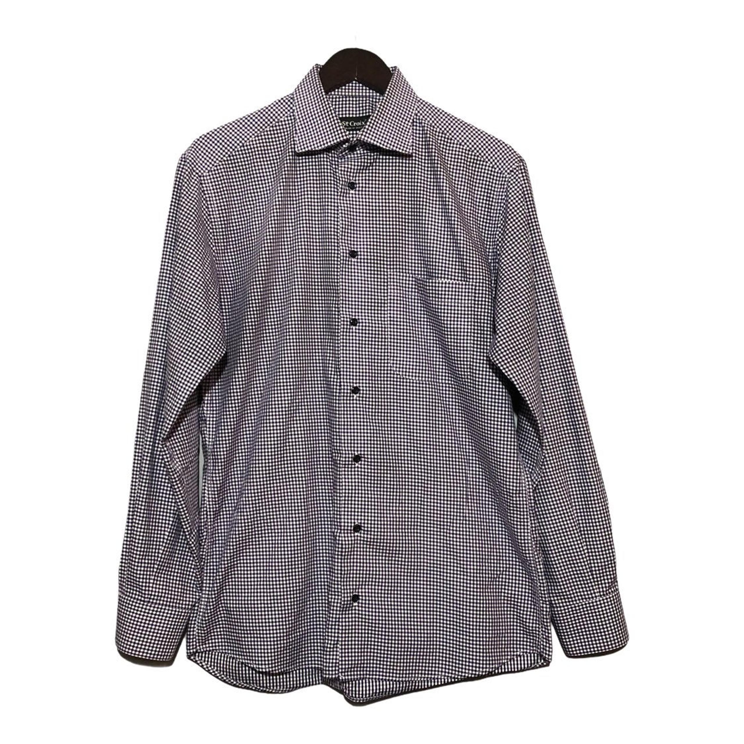 St croix men dress button shirt checker