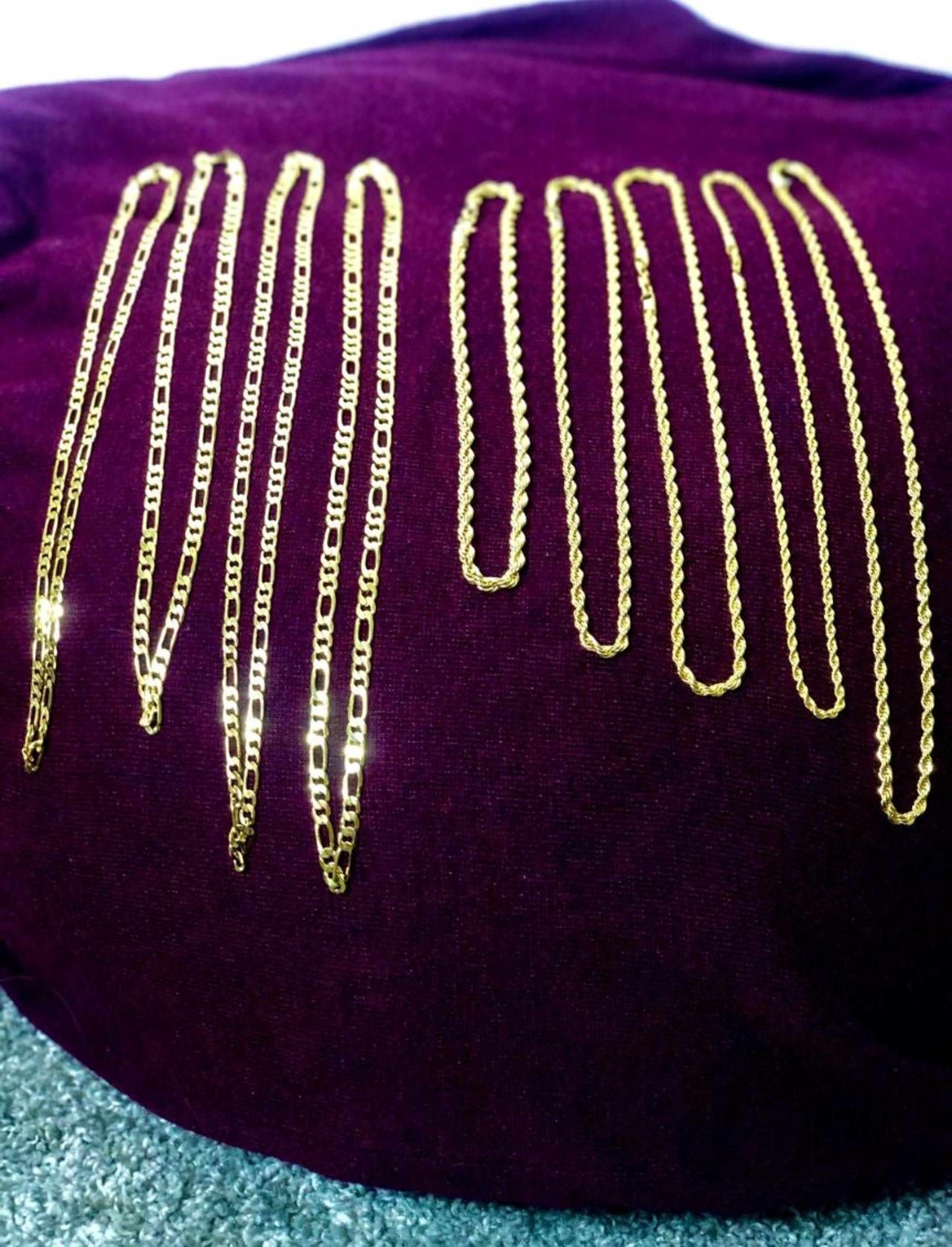 14k Yellow Gold Rope Chain & Figaro Chai