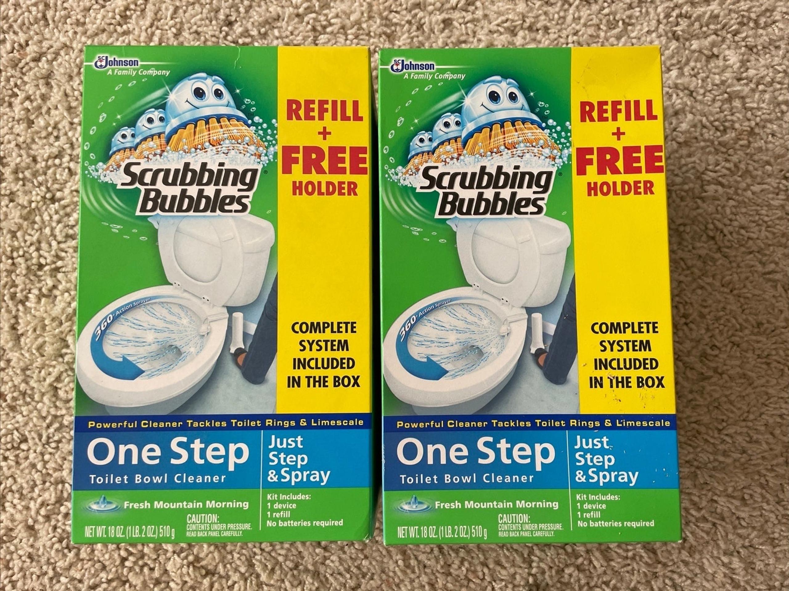 Scrubbing Bubbles One Step Toilet Bowl Cleaner Kit Refill + Holder Complete X 2