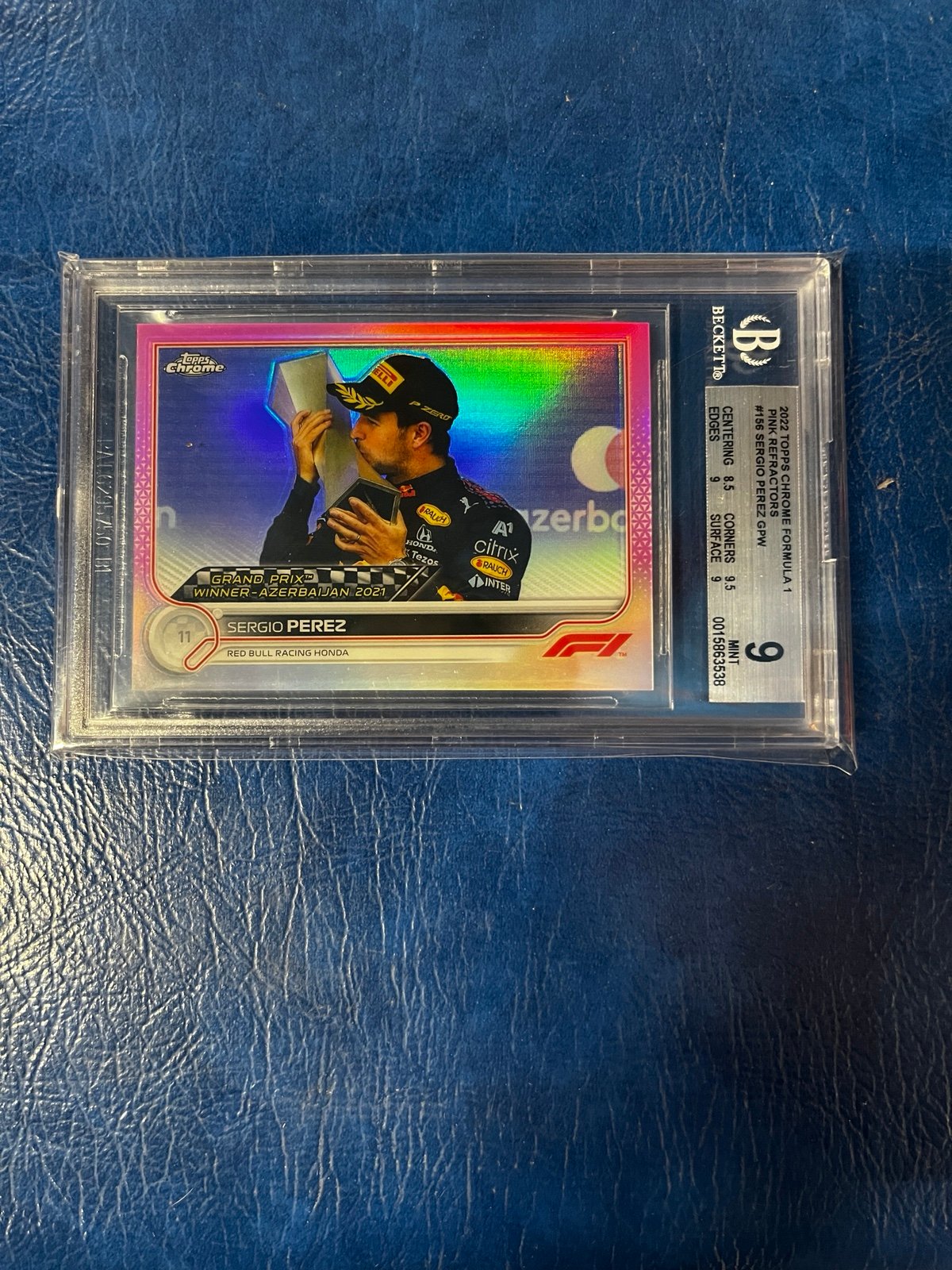 2022 TOPPS Sergio Perez chrome pink refractors #156