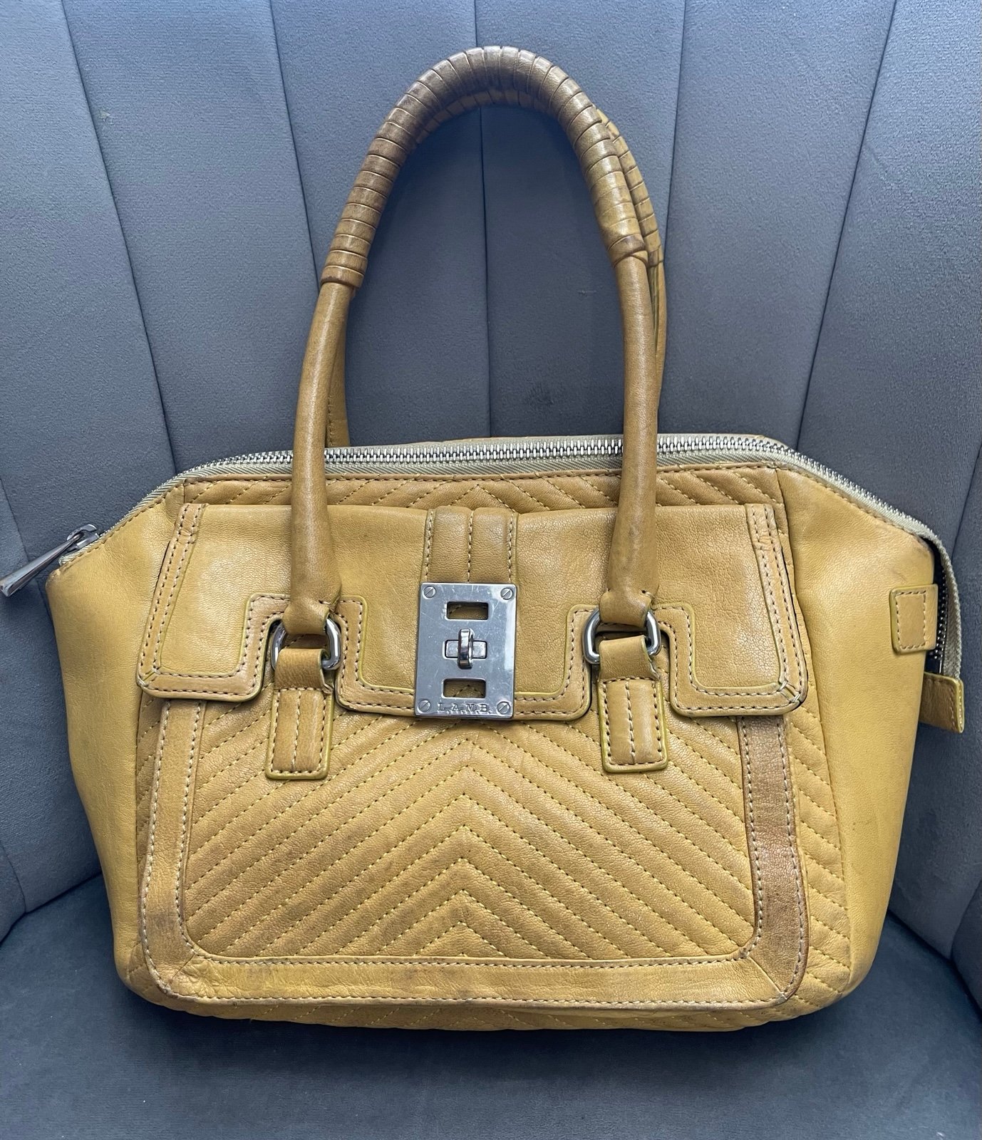 LAMB by Gwen Stefani Chevron leather handbag shoulder bag purse