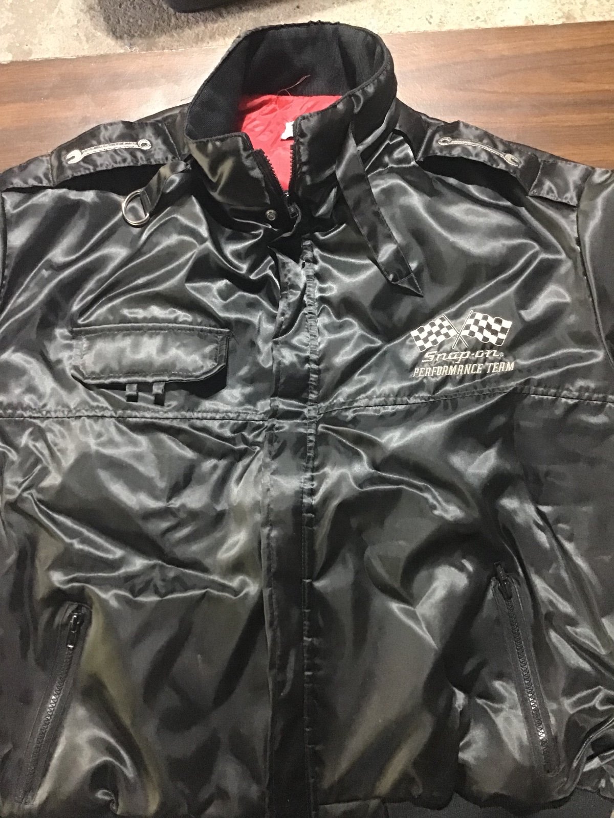 Vintage Snap On Racing Black Jacket Coat Bomber Motorcycle
