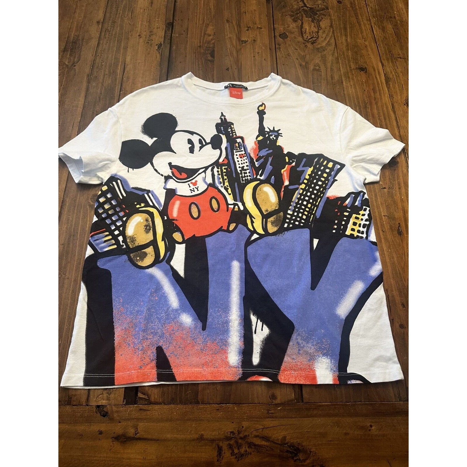 Zara Disney Collab Mickey Mouse New York TShirt Size Adult Small Graffiti