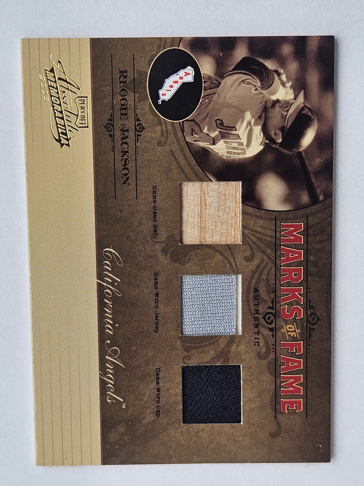 2005 Absolute Memorabilia Marks of Fame Triple Reggie Jackson #d 06/