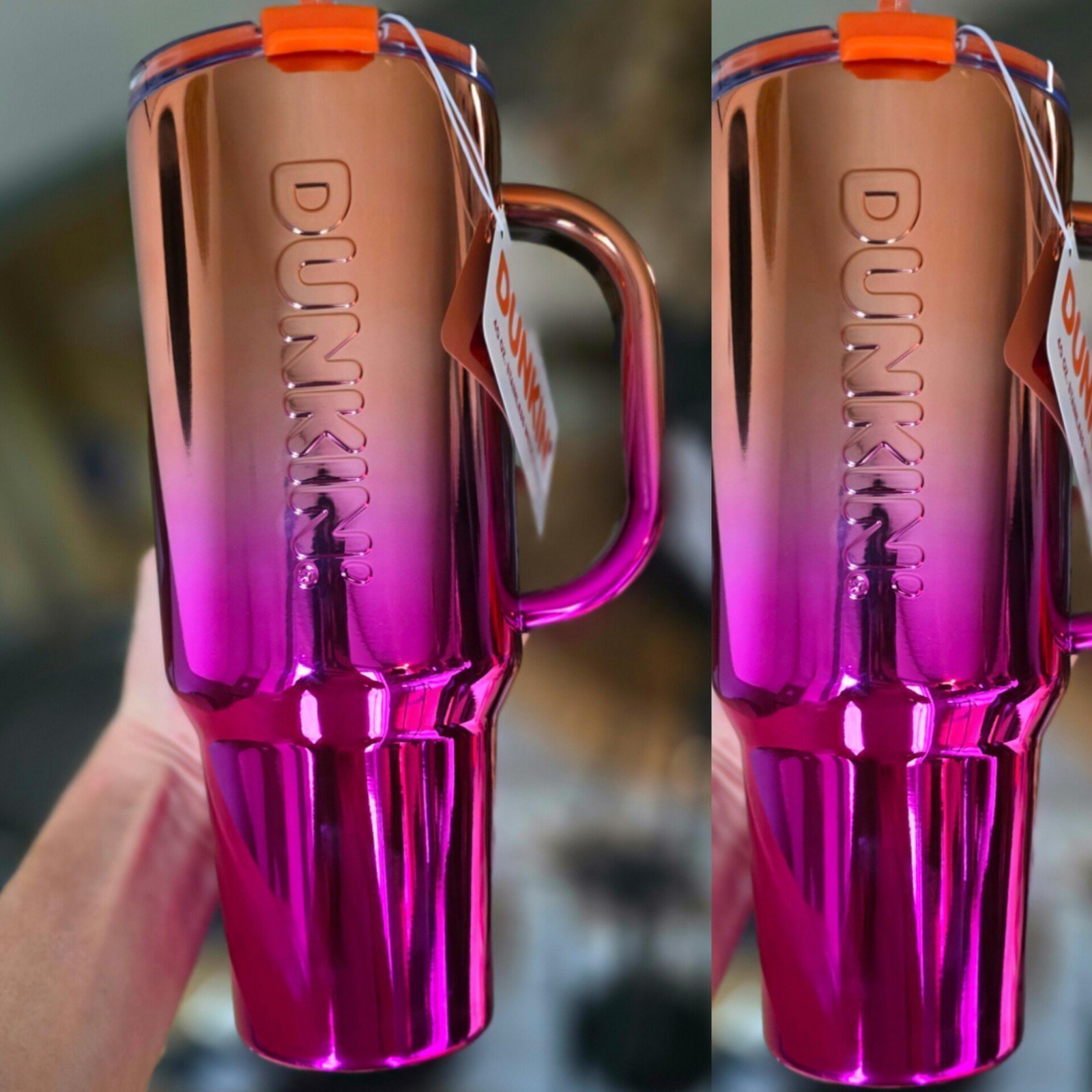 Dunkin Ombre Stainless Cold Cup/Tumbler With Handle 40oz