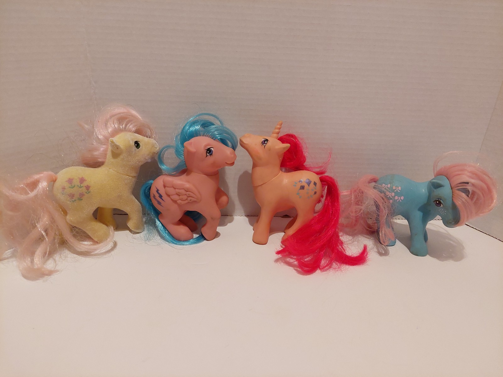 My Little Pony Mixed Lot Of 4 Made in Hong Kong Bowtie Skyflier So Soft Fuzzy G1