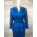Vintage Silk Studio Blue & Black polkadot fitted waist top & skirt size 12