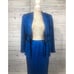 Vintage Silk Studio Blue & Black polkadot fitted waist top & skirt size 12