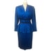 Vintage Silk Studio Blue & Black polkadot fitted waist top & skirt size 12