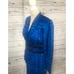 Vintage Silk Studio Blue & Black polkadot fitted waist top & skirt size 12