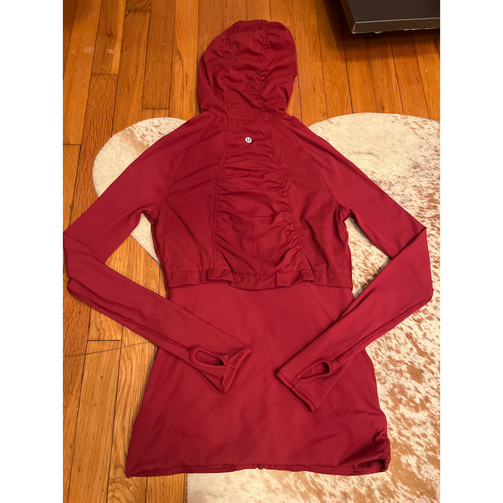 Lululemon Dance Studio Jacket Rib Sleeve Dark Sport Red Heathered Sz 6