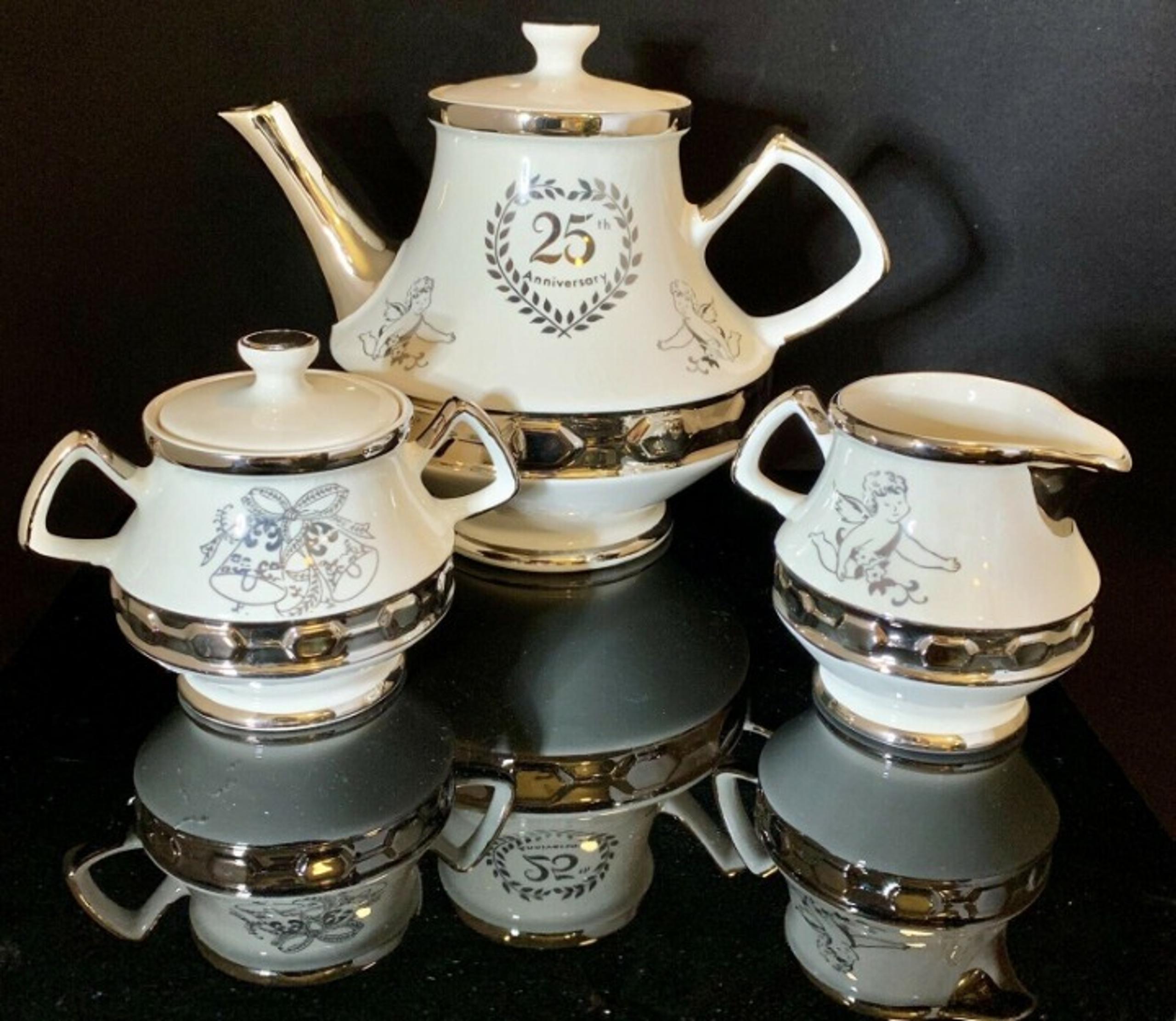 Staffordshire Teapot cream & Sugar 25th