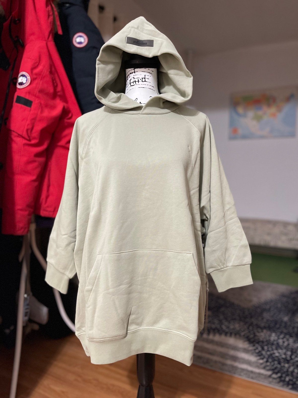 Fear of God NEW Oversized Green Essentials 77 3/4 Sleeve