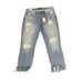 3X1 Fringe Hem Crop Straight Leg Jeans Distressed Mid -Rise Cotton 31 Women NWT