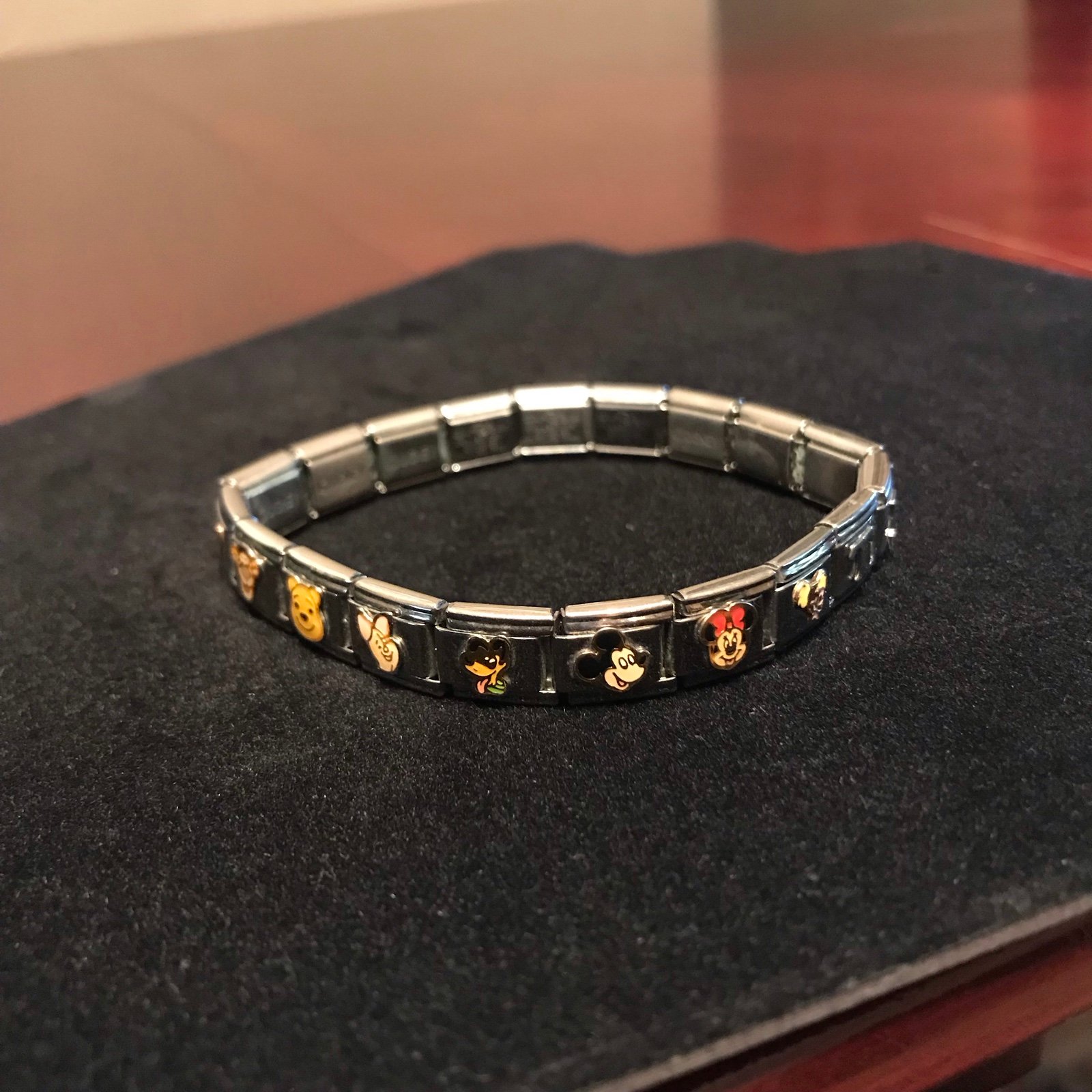 Vintage Disney Stainless Steel Charm Bracelet