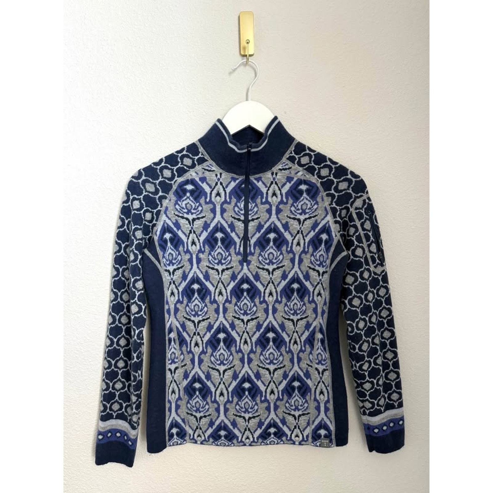 Title Nine Women’s Merino Wool Baselayer Patterned Outdoor Pullover Sz S