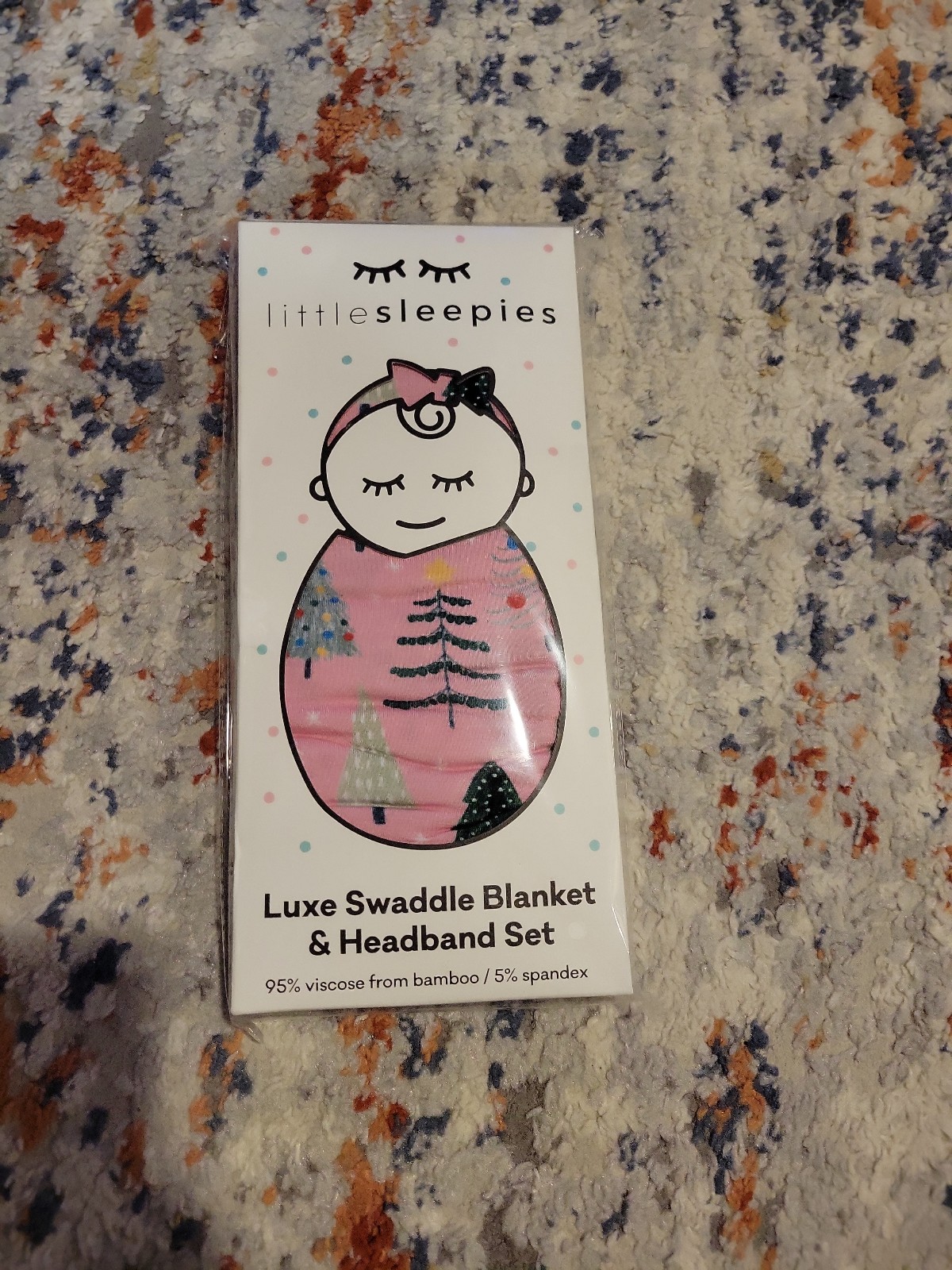 Little Sleepies Pink Twinkling Trees Swaddle